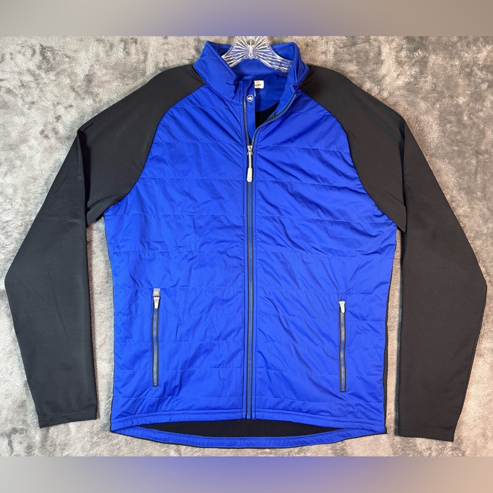Peter Millar Quilted Jacket Full Zip Lightweight Golf Royal Blue Mens Medium